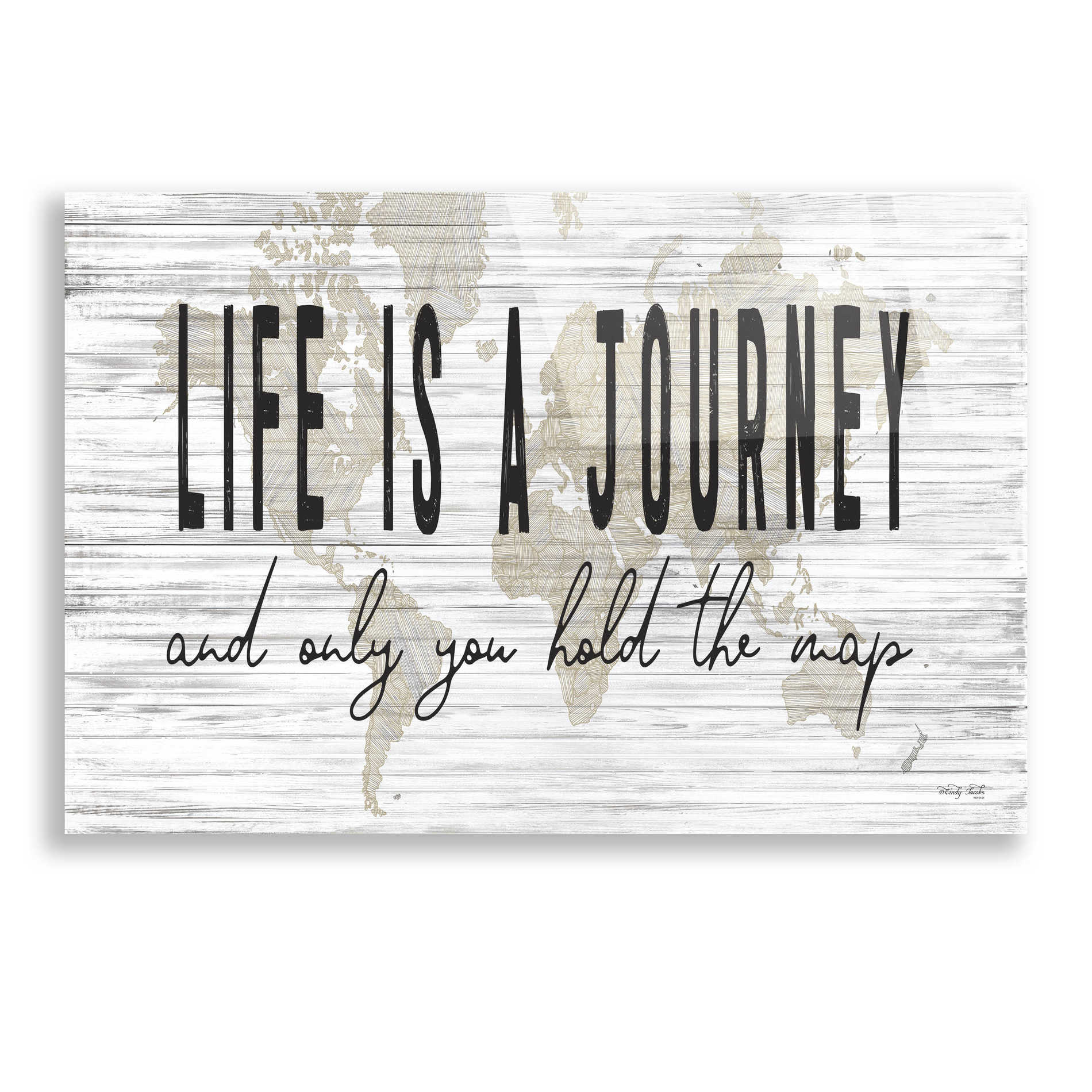 Epic Art 'Life is a Journey' by Cindy Jacobs, Acrylic Glass Wall Art,24x16
