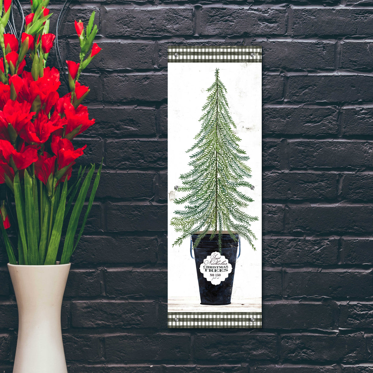 Epic Art 'Fir Tree' by Cindy Jacobs, Acrylic Glass Wall Art,12x36