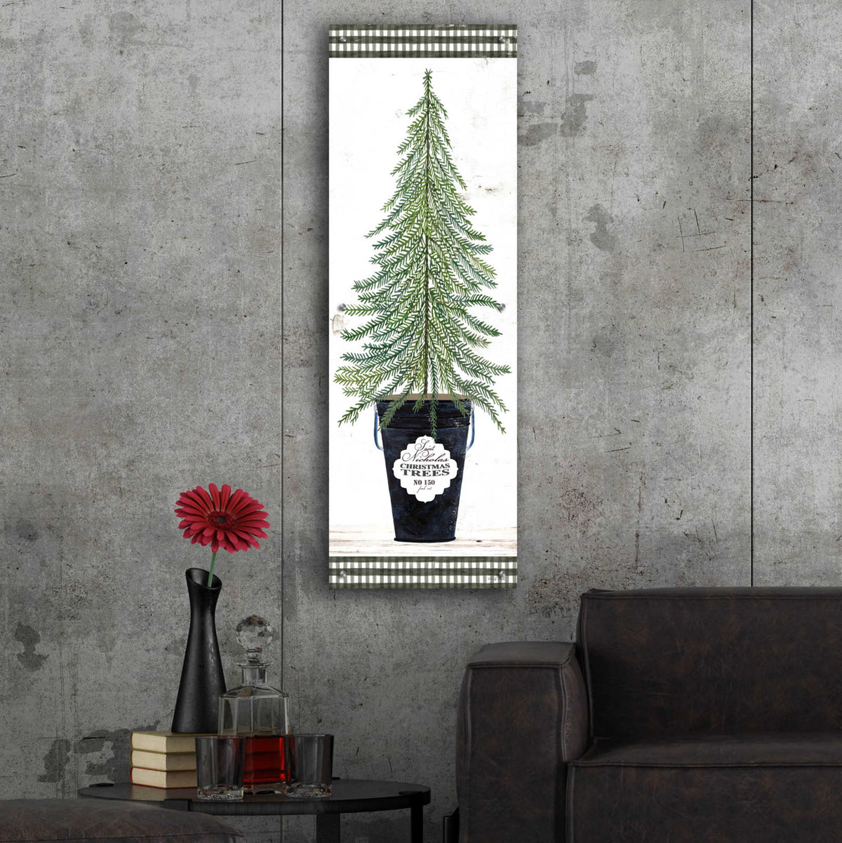Epic Art 'Fir Tree' by Cindy Jacobs, Acrylic Glass Wall Art,16x48