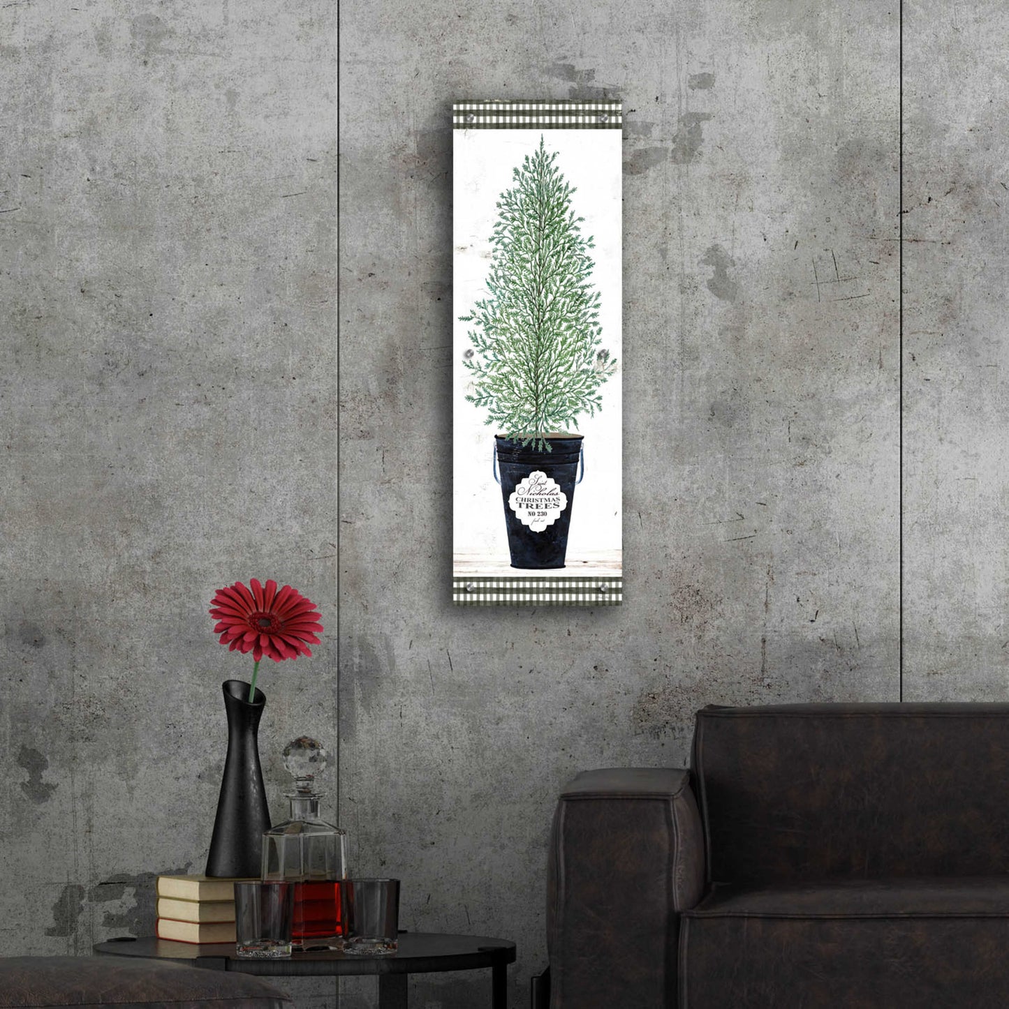 Epic Art 'Cedar Tree' by Cindy Jacobs, Acrylic Glass Wall Art,12x36