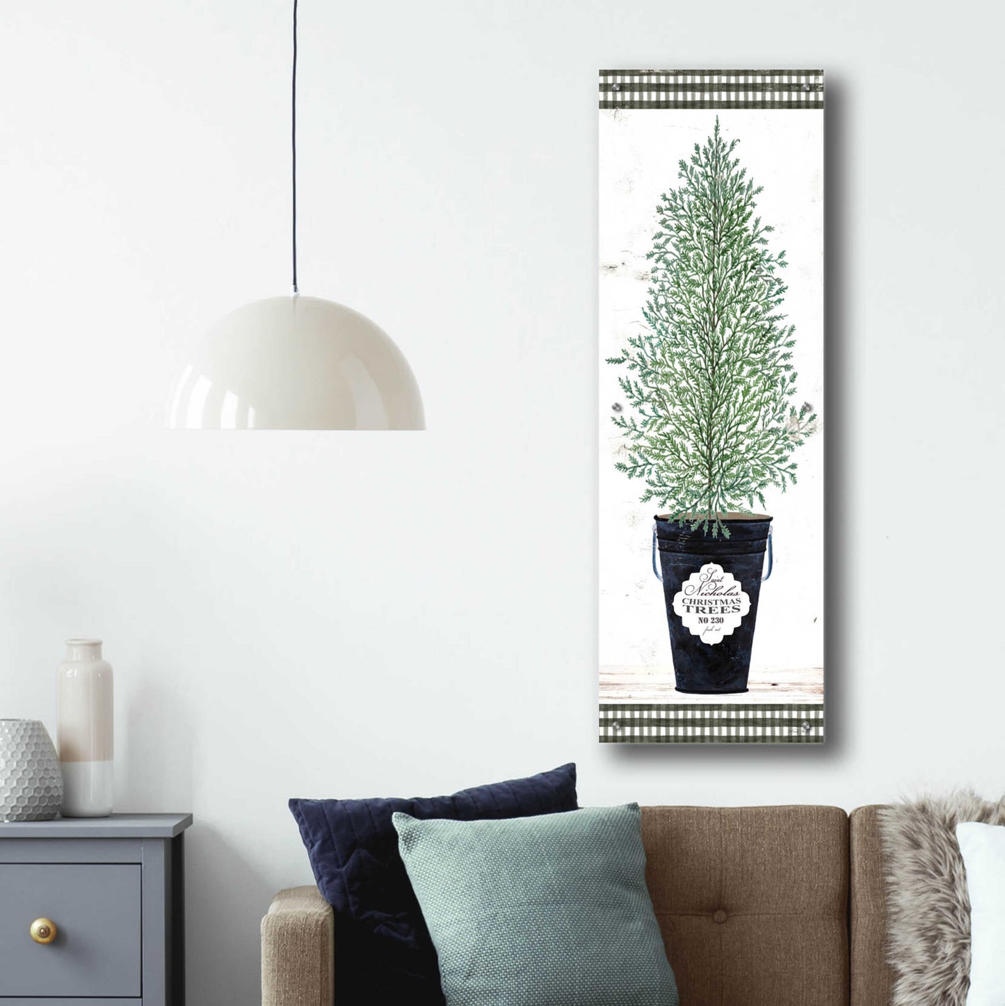 Epic Art 'Cedar Tree' by Cindy Jacobs, Acrylic Glass Wall Art,16x48