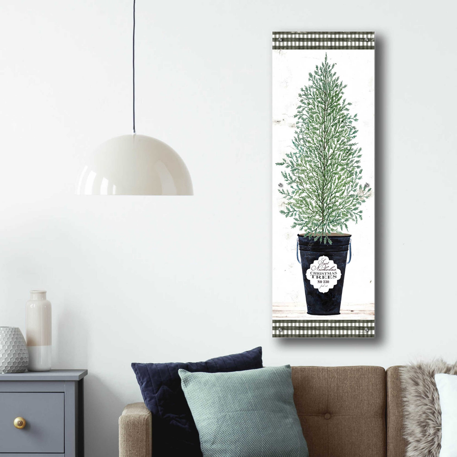 Epic Art 'Cedar Tree' by Cindy Jacobs, Acrylic Glass Wall Art,16x48