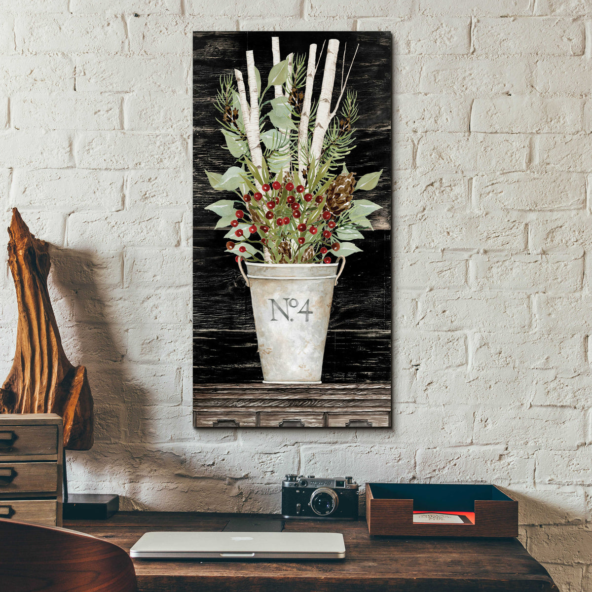 Epic Art 'No. 4 Christmas' by Cindy Jacobs, Acrylic Glass Wall Art,12x24