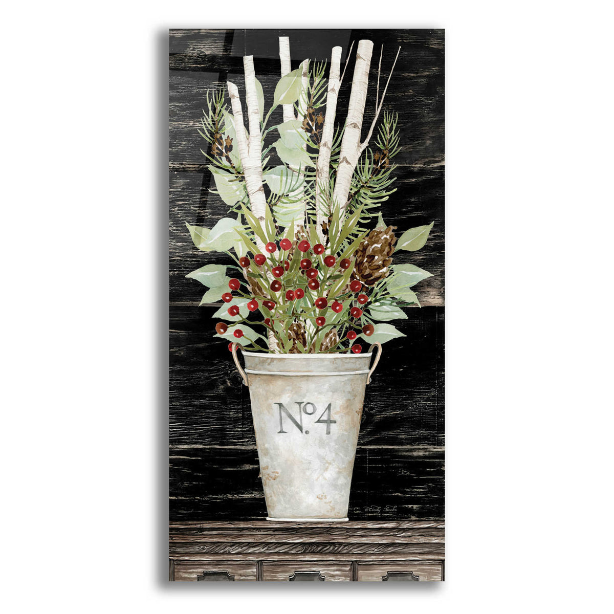 Epic Art 'No. 4 Christmas' by Cindy Jacobs, Acrylic Glass Wall Art