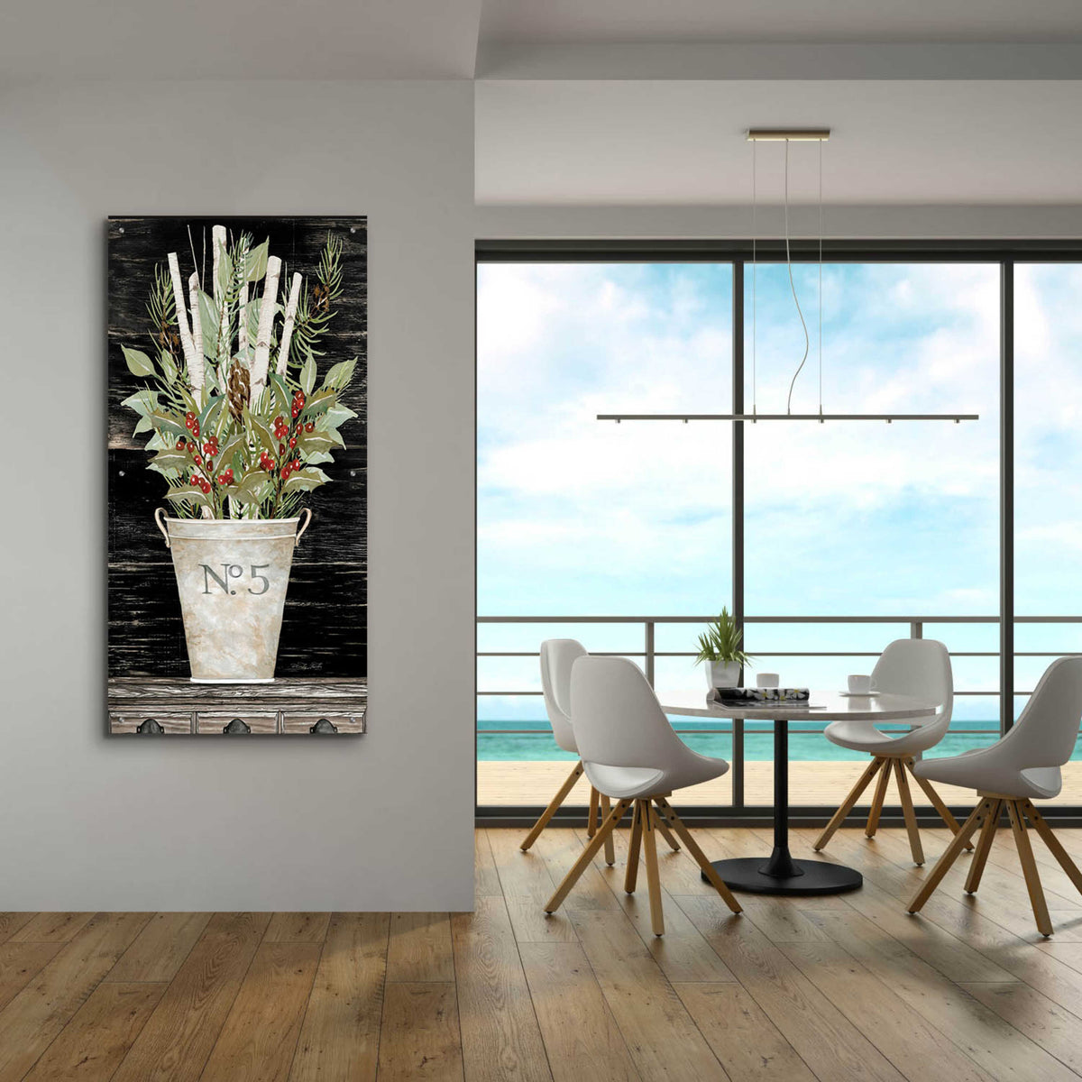 Epic Art 'No. 5 Christmas' by Cindy Jacobs, Acrylic Glass Wall Art,24x48