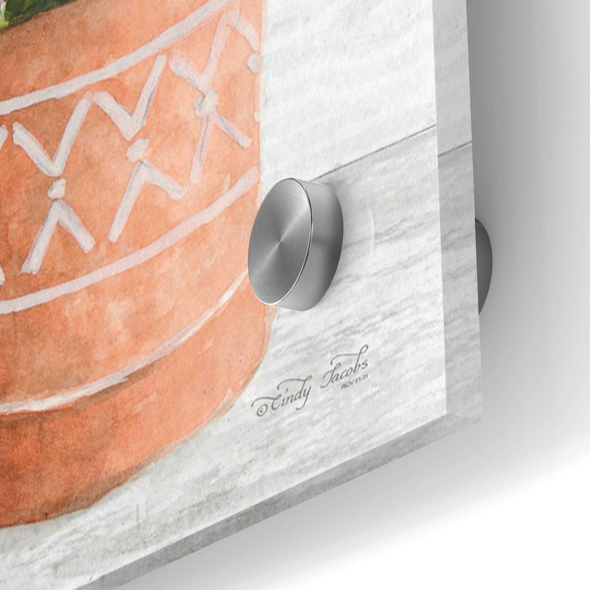 Epic Art 'Terracotta Pots II' by Cindy Jacobs, Acrylic Glass Wall Art,48x16