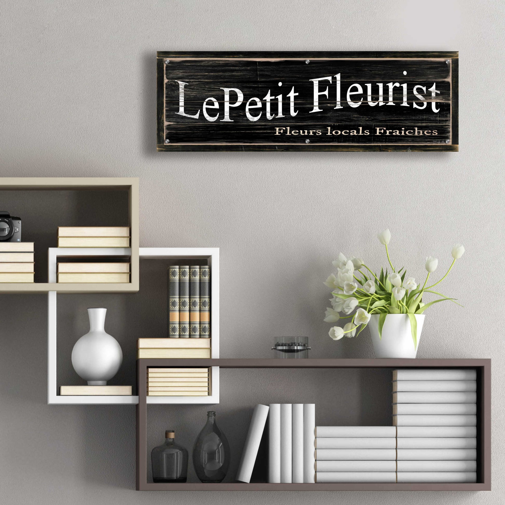 Epic Art 'LePetit Fleurist' by Cindy Jacobs, Acrylic Glass Wall Art,36x12