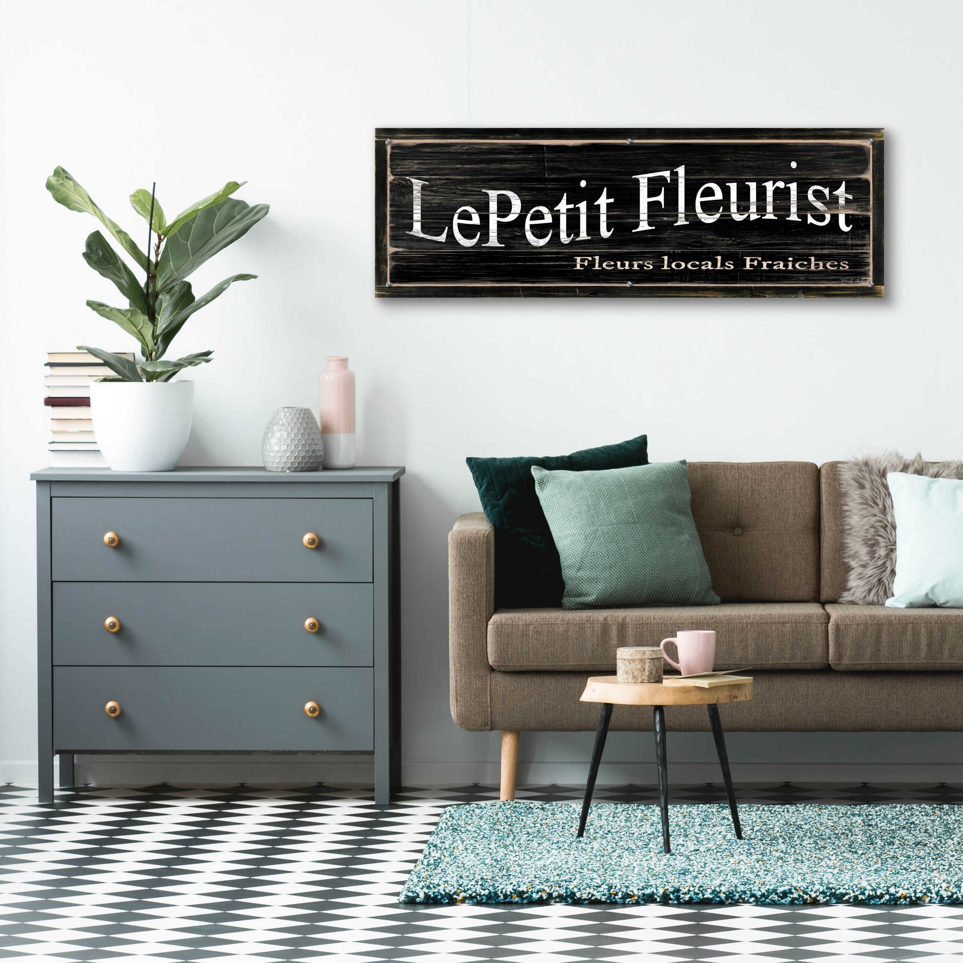 Epic Art 'LePetit Fleurist' by Cindy Jacobs, Acrylic Glass Wall Art,48x16