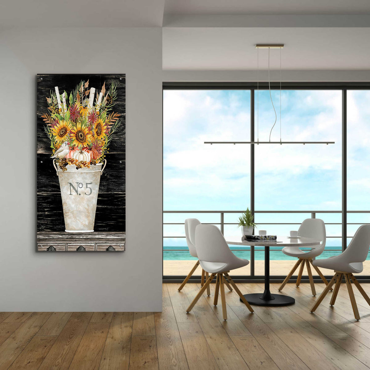 Epic Art 'No. 5 Fall Flowers and Birch 1' by Cindy Jacobs, Acrylic Glass Wall Art,24x48