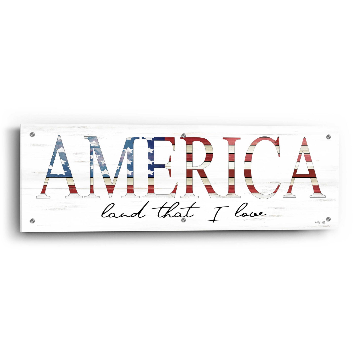 Epic Art 'America Land That I Love' by Cindy Jacobs, Acrylic Glass Wall Art,36x12