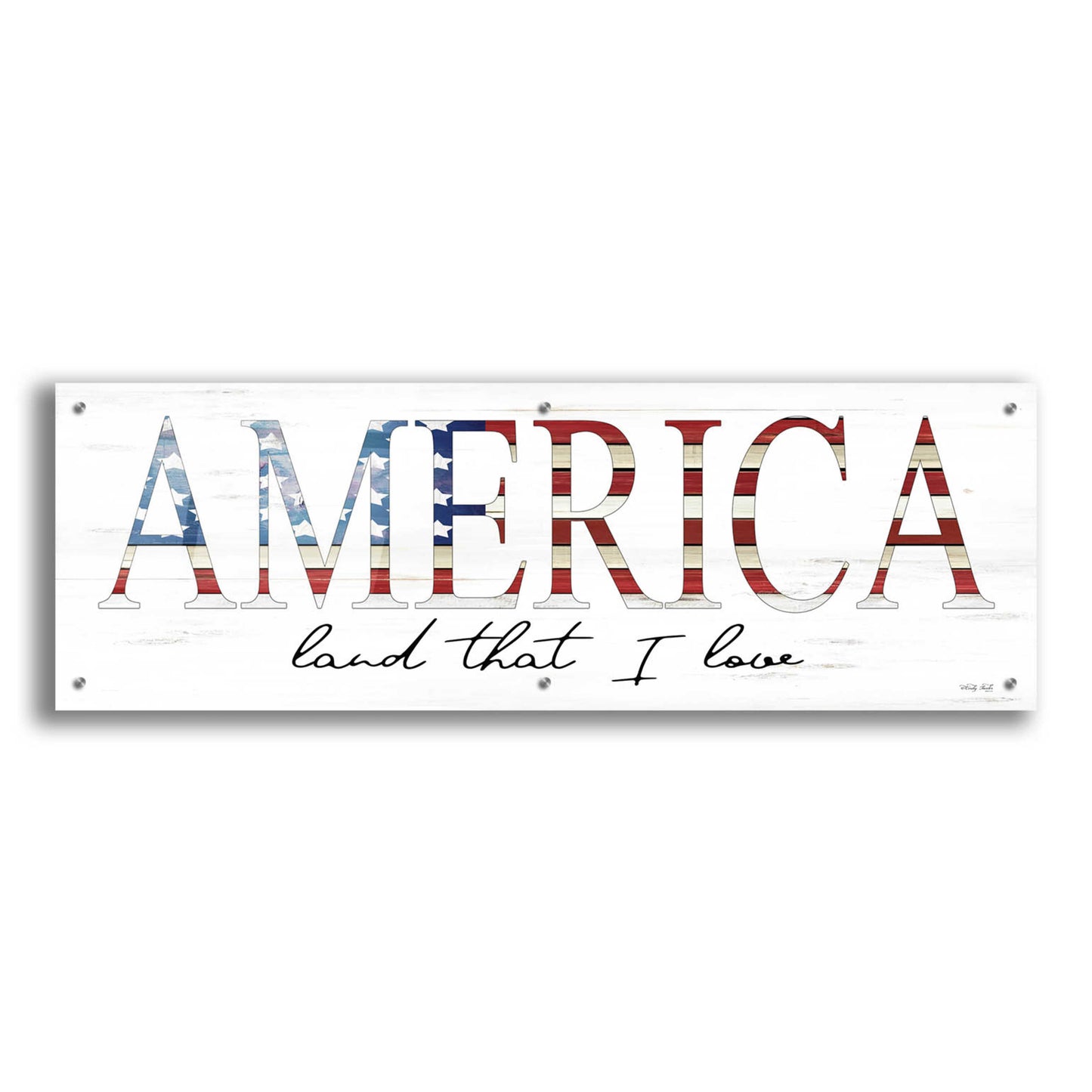 Epic Art 'America Land That I Love' by Cindy Jacobs, Acrylic Glass Wall Art,48x16