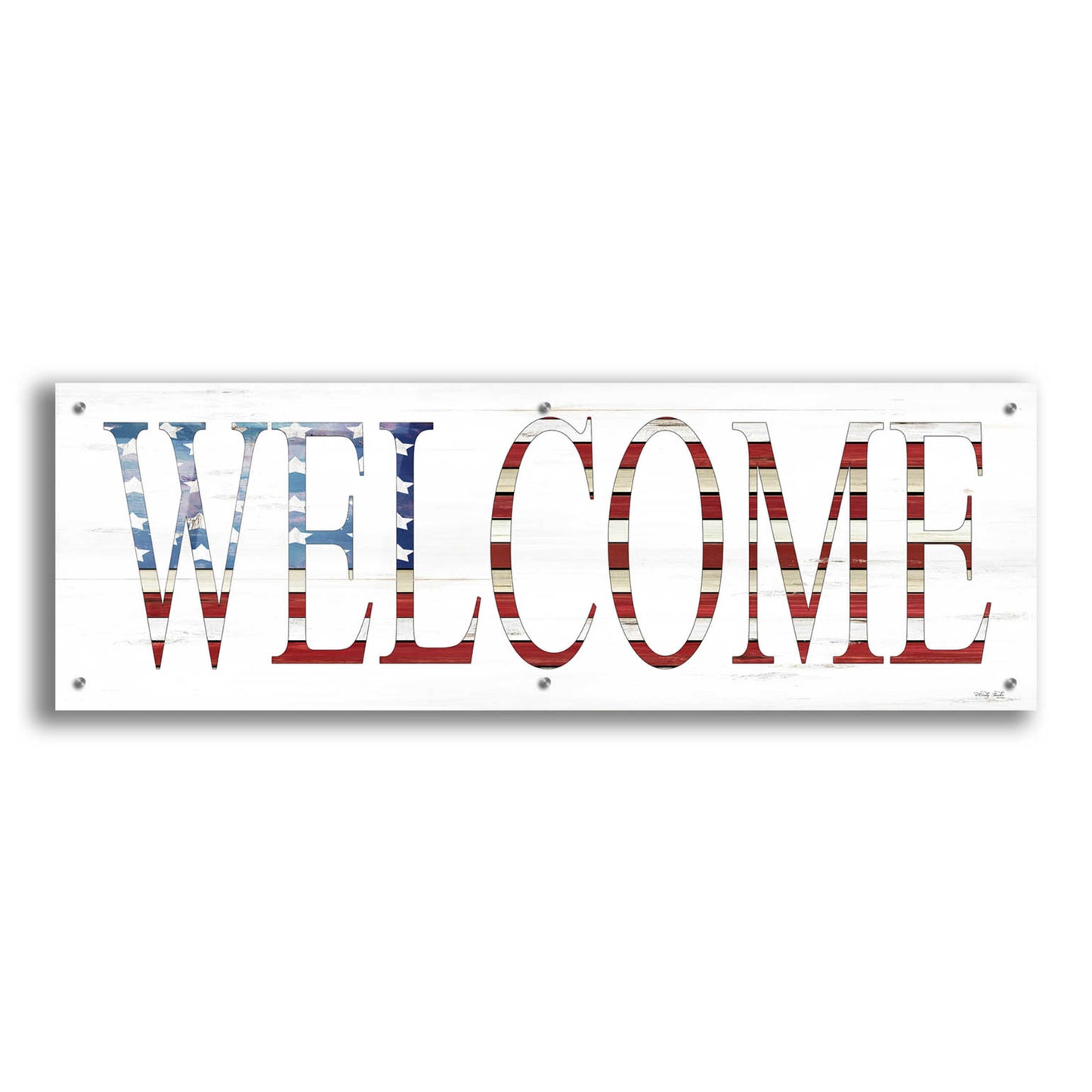 Epic Art 'Patriotic Welcome' by Cindy Jacobs, Acrylic Glass Wall Art,48x16
