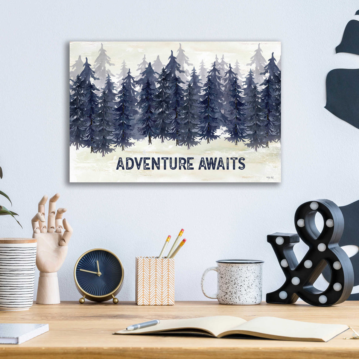 Epic Art 'Navy Trees Adventure' by Cindy Jacobs, Acrylic Glass Wall Art,16x12