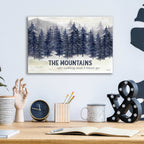 Epic Art 'Navy Trees The Mountains' by Cindy Jacobs, Acrylic Glass Wall Art,16x12