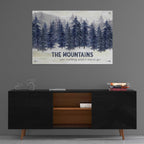 Epic Art 'Navy Trees The Mountains' by Cindy Jacobs, Acrylic Glass Wall Art,36x24