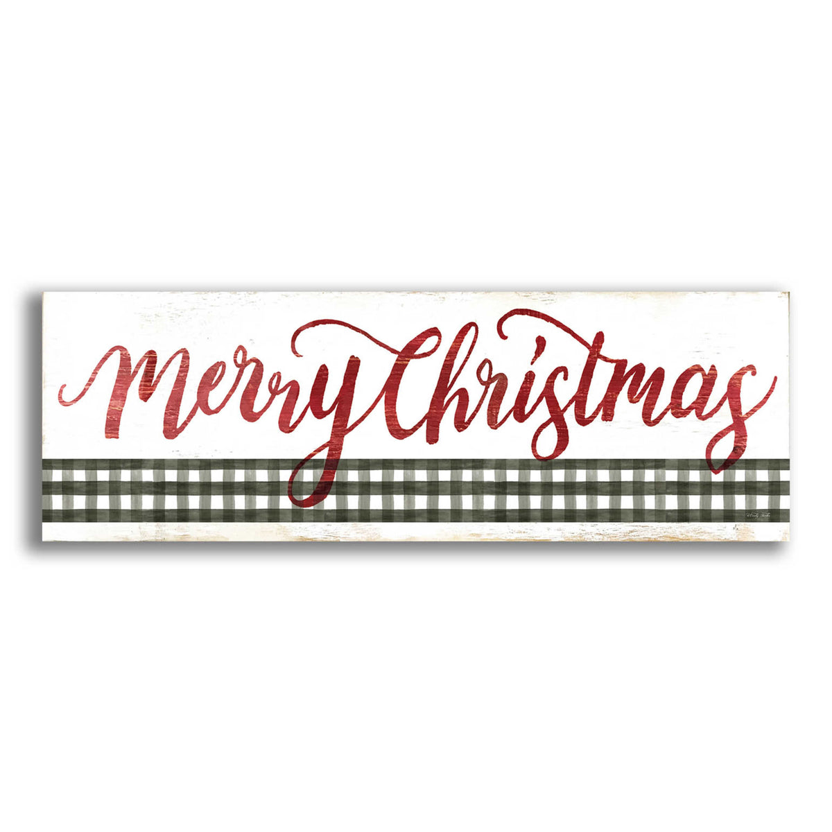 Epic Art 'Merry Christmas Gingham' by Cindy Jacobs, Acrylic Glass Wall Art