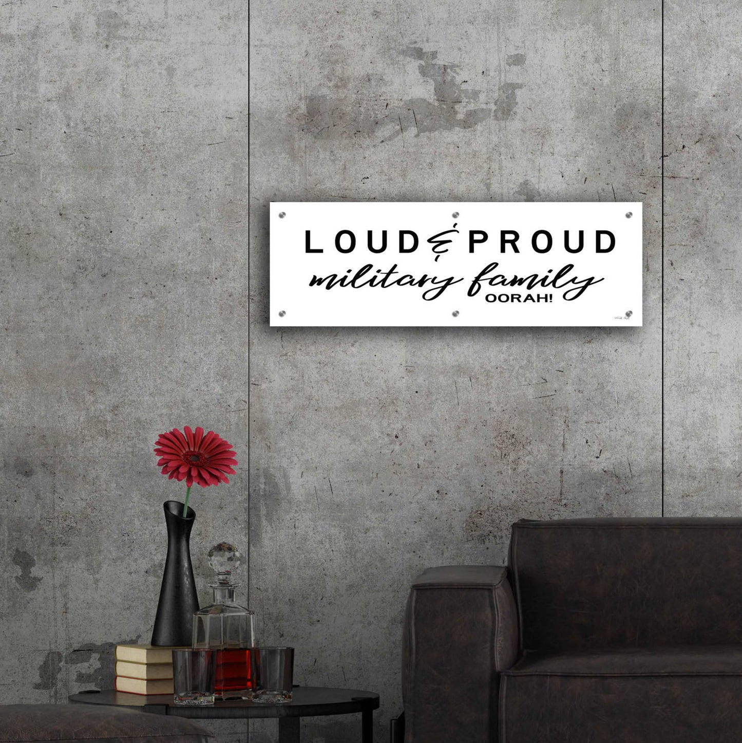 Epic Art 'Loud & Proud Military Family' by Cindy Jacobs, Acrylic Glass Wall Art,36x12