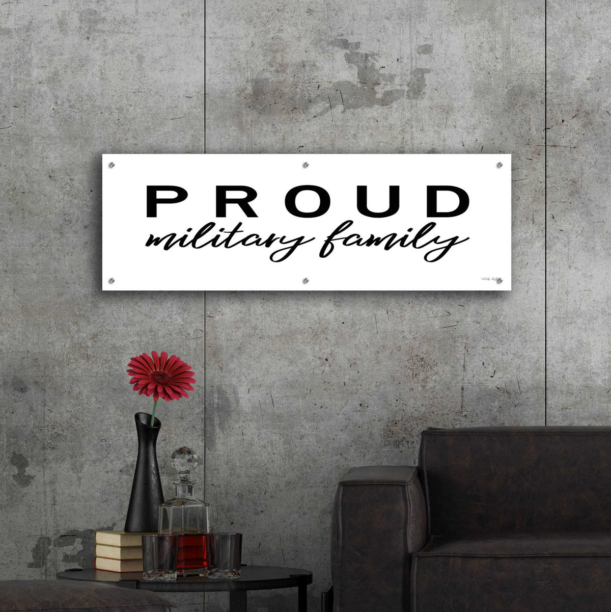 Epic Art 'Proud Military Family' by Cindy Jacobs, Acrylic Glass Wall Art,48x16