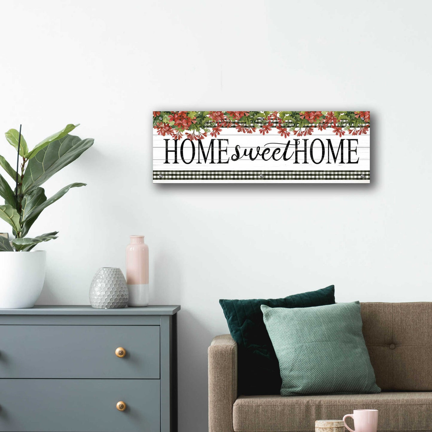 Epic Art 'Home Sweet Home Banner' by Cindy Jacobs, Acrylic Glass Wall Art,36x12