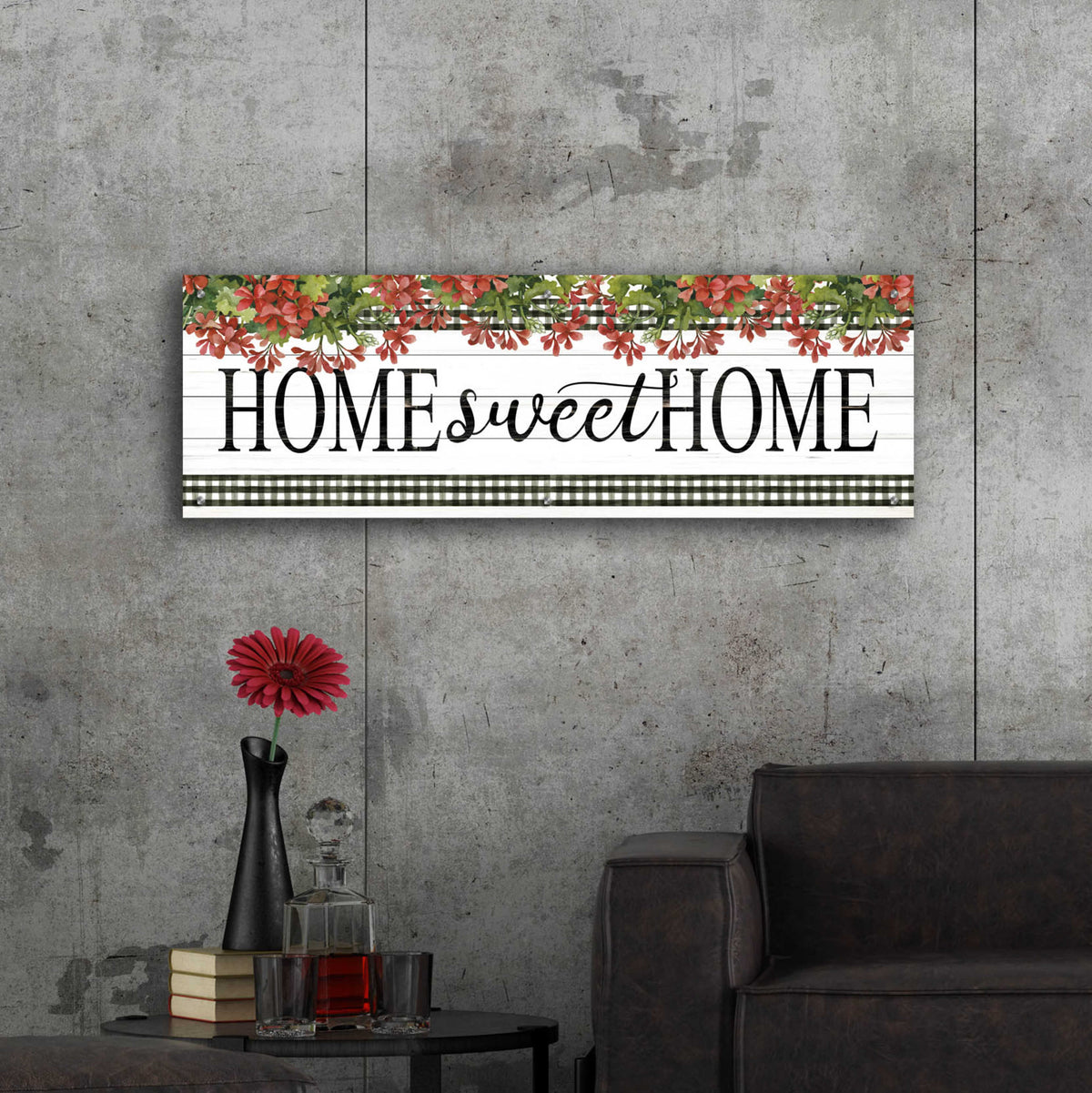 Epic Art 'Home Sweet Home Banner' by Cindy Jacobs, Acrylic Glass Wall Art,48x16