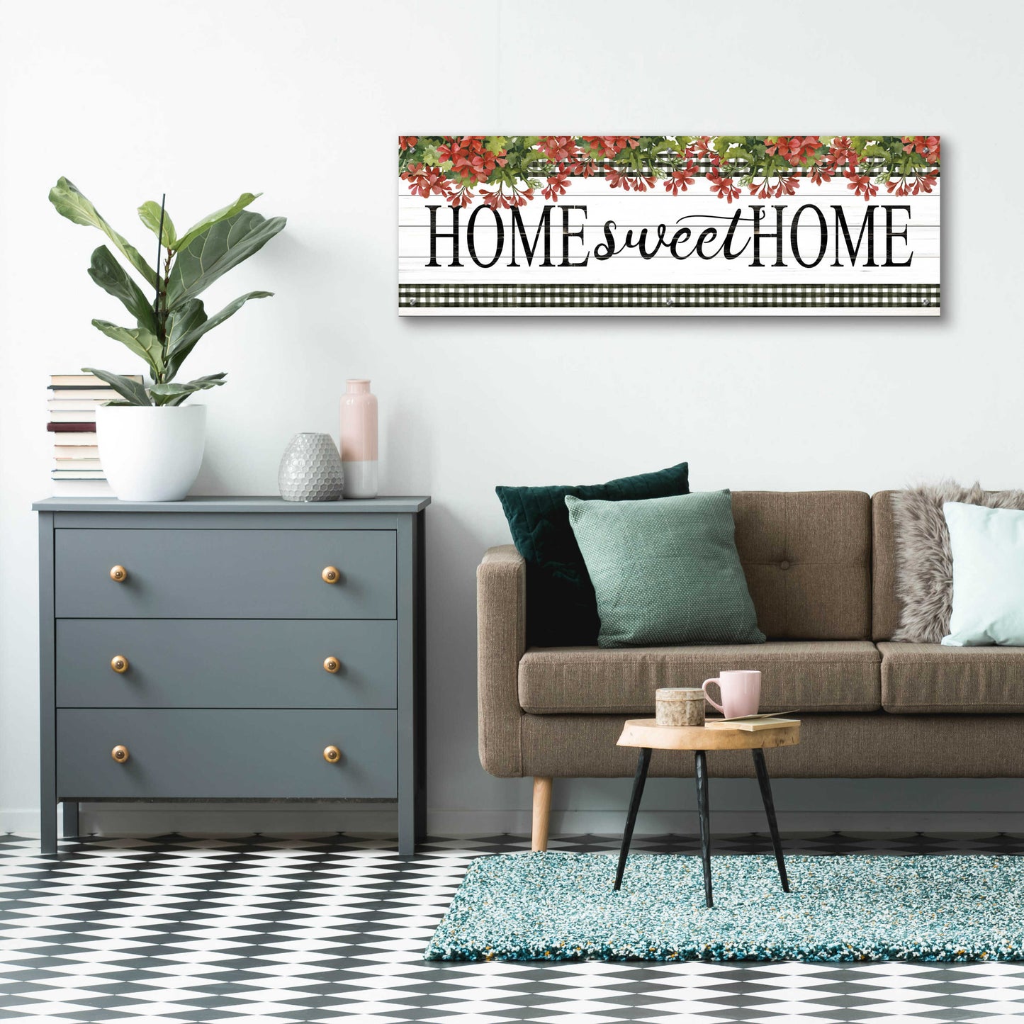Epic Art 'Home Sweet Home Banner' by Cindy Jacobs, Acrylic Glass Wall Art,48x16