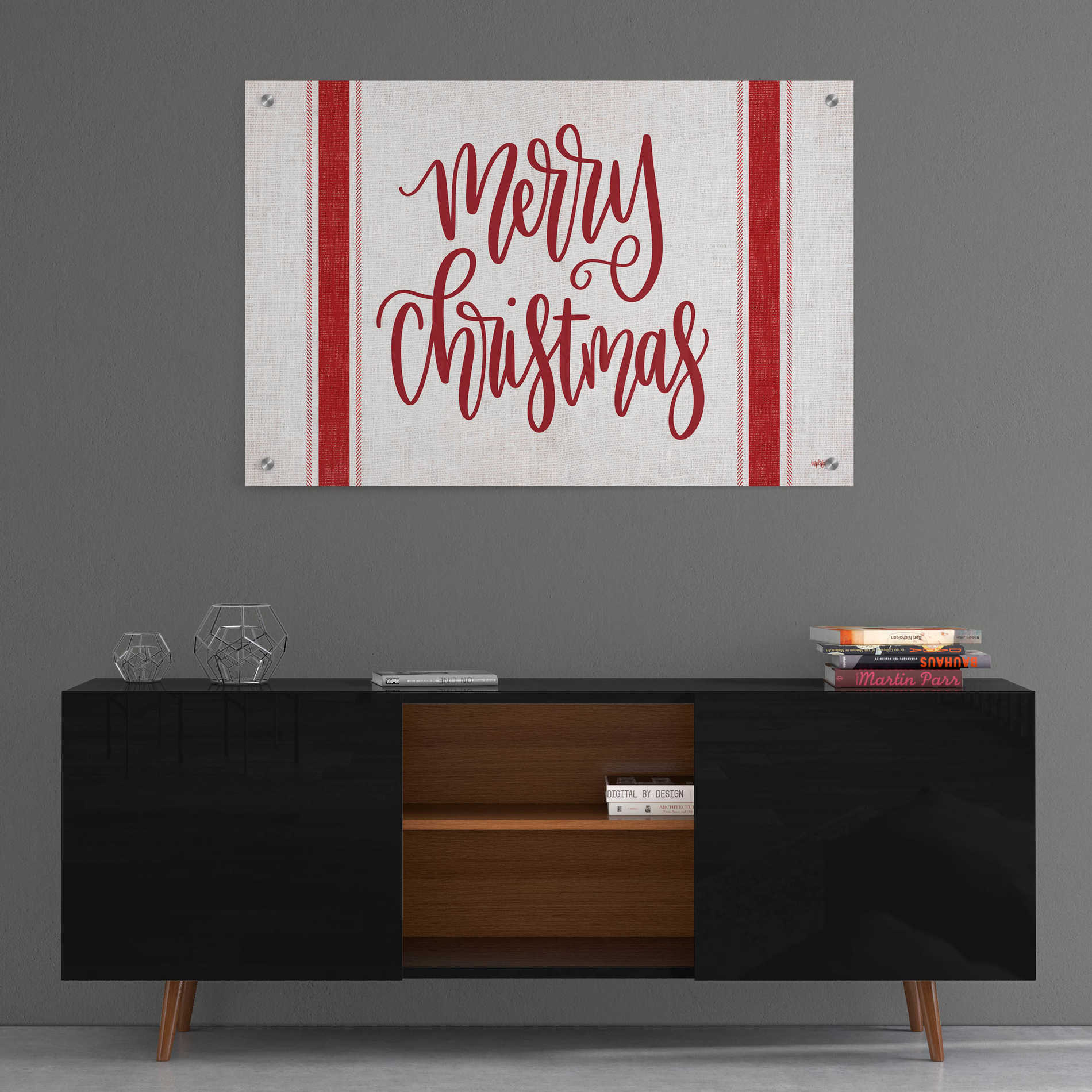 Epic Art 'Merry Christmas Red' by Imperfect Dust, Acrylic Glass Wall Art,36x24