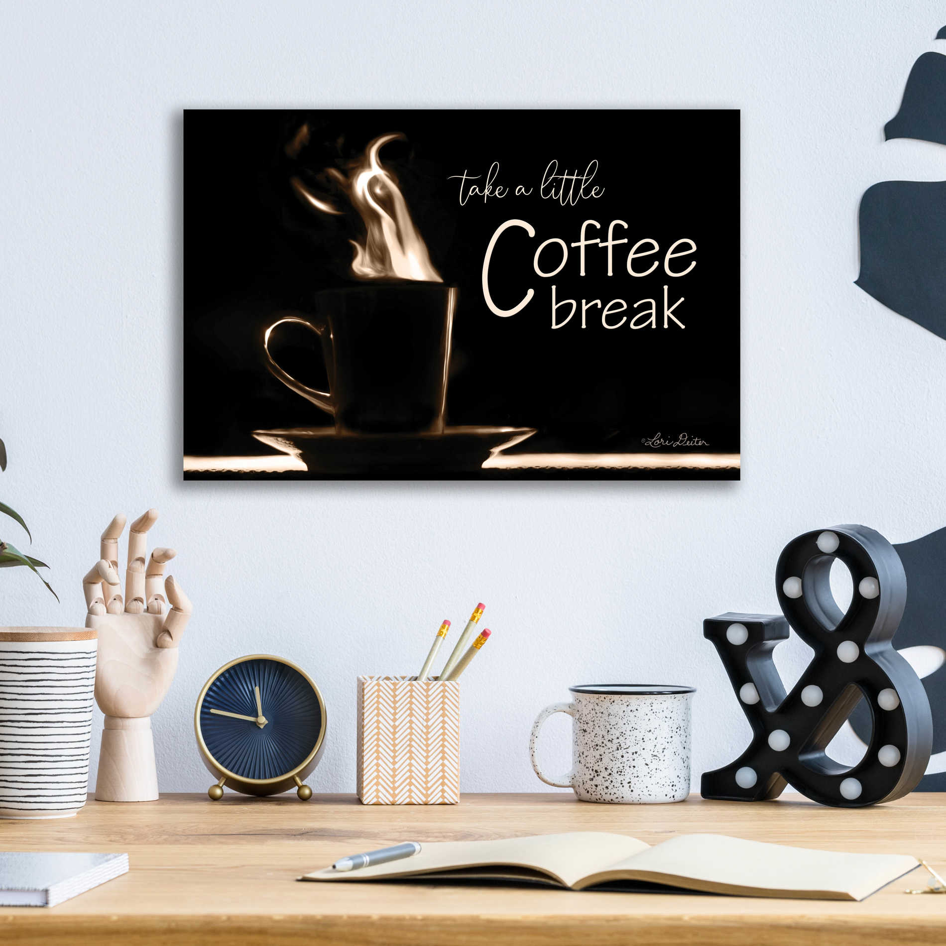 Epic Art 'Take a Little Coffee Break' by Lori Deiter, Acrylic Glass Wall Art,16x12