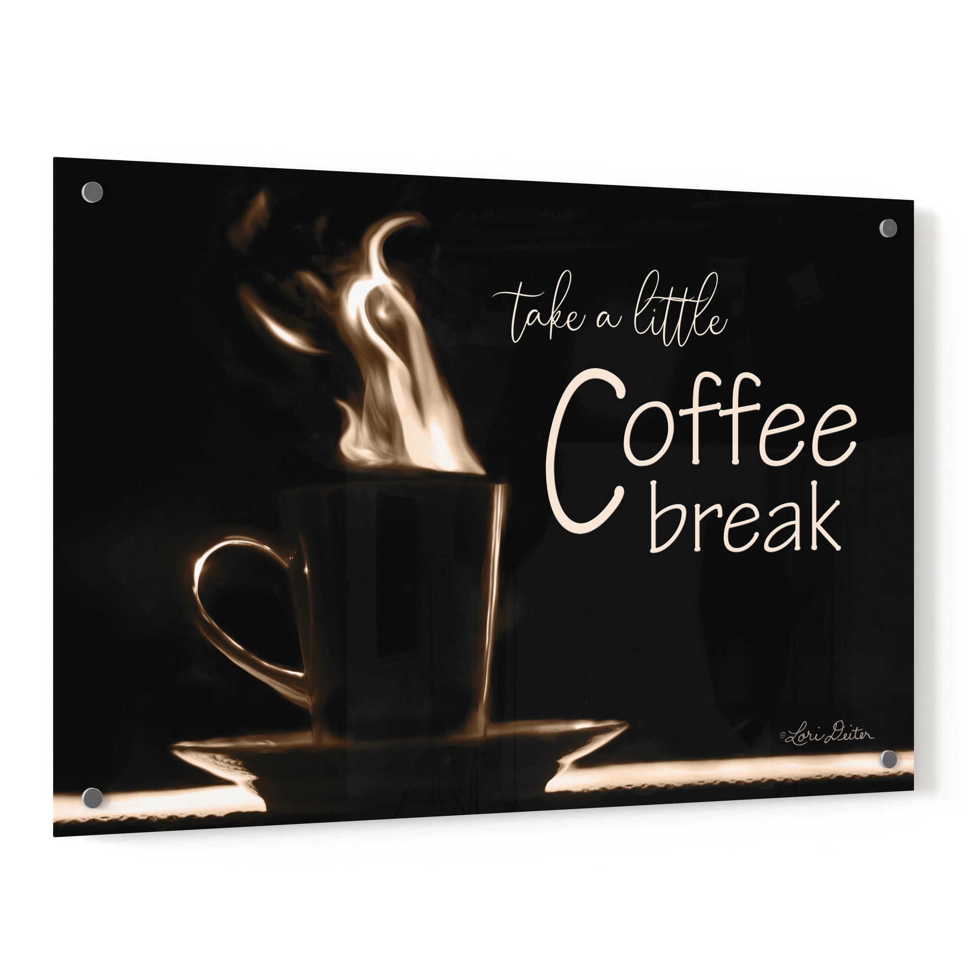 Epic Art 'Take a Little Coffee Break' by Lori Deiter, Acrylic Glass Wall Art,36x24