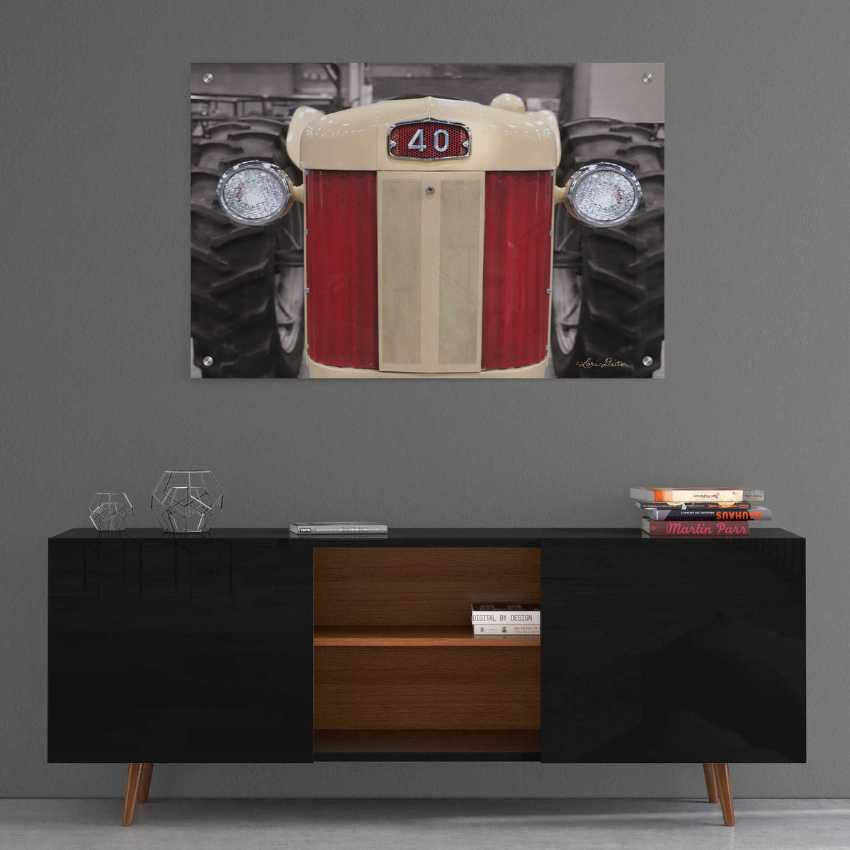 Epic Art 'Tractor Close Up MF40' by Lori Deiter, Acrylic Glass Wall Art,36x24