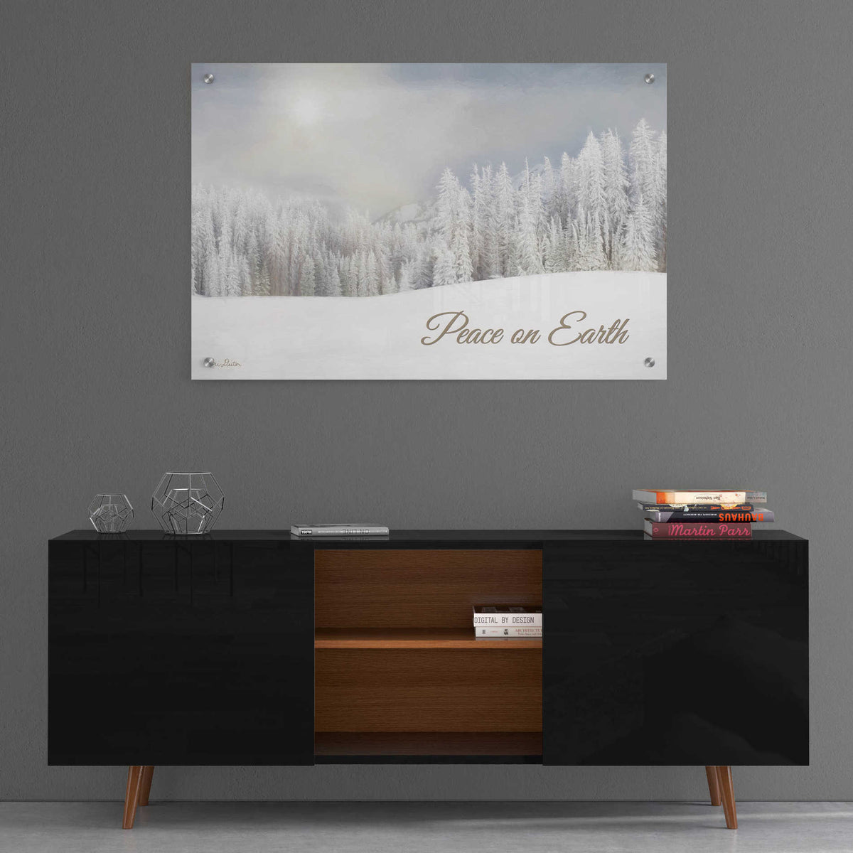 Epic Art 'Lava Mountain Snow Storm' by Lori Deiter, Acrylic Glass Wall Art,36x24