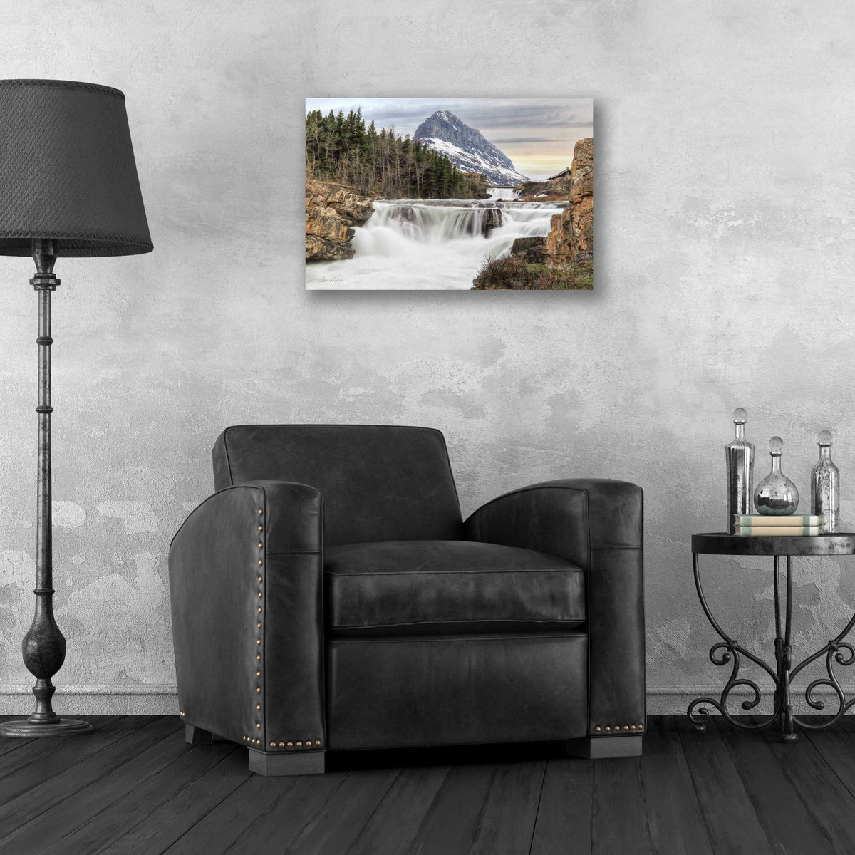 Epic Art 'Swiftcurrent Falls' by Lori Deiter, Acrylic Glass Wall Art,24x16