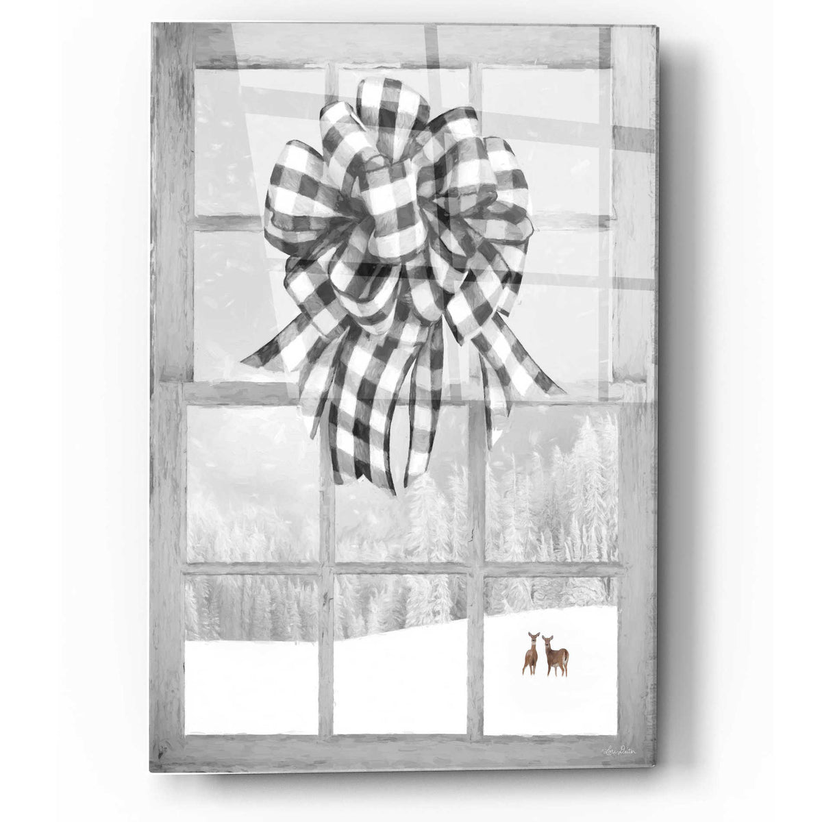 Epic Art 'Christmas Deer with Bow' by Lori Deiter, Acrylic Glass Wall Art