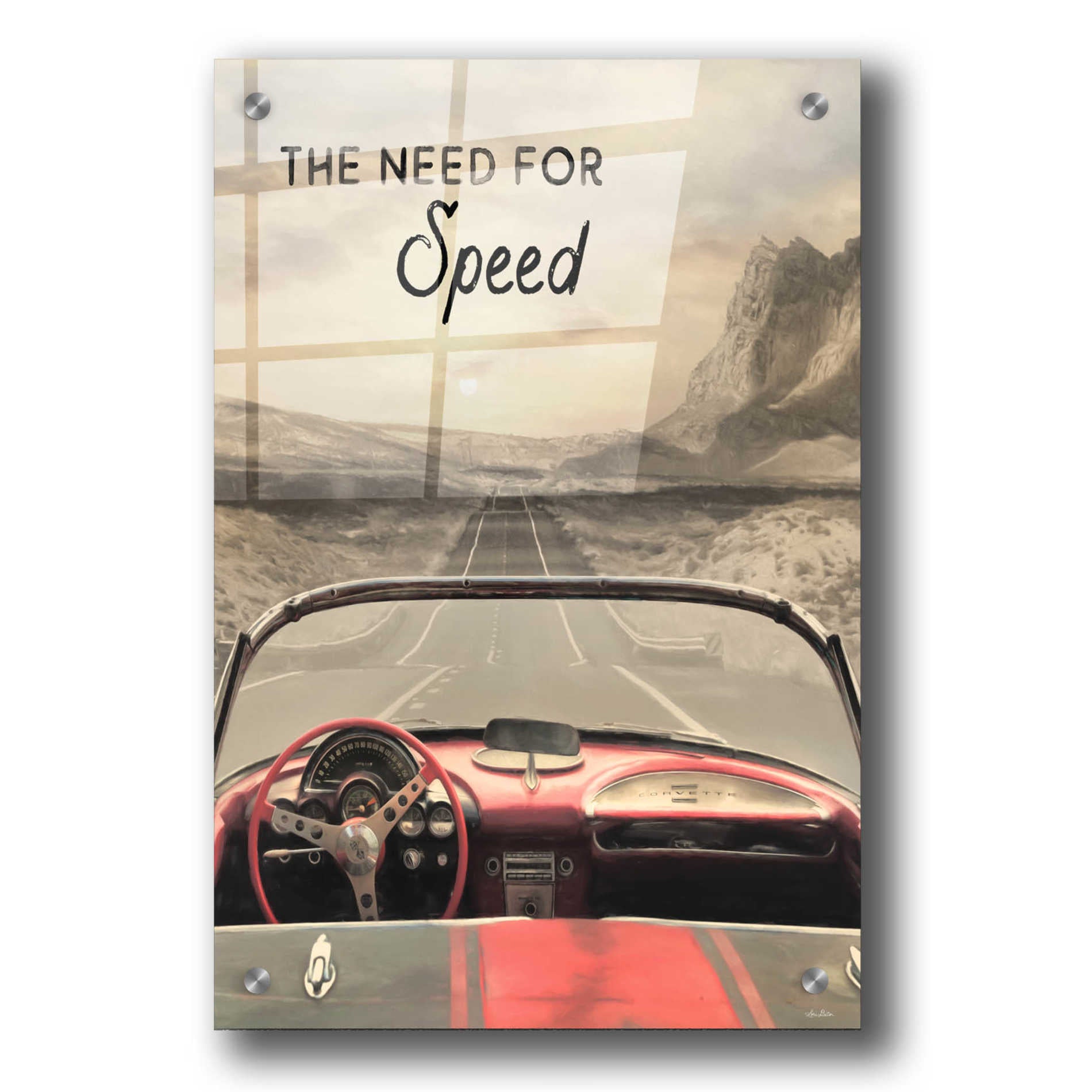 Epic Art 'The Need for Speed' by Lori Deiter, Acrylic Glass Wall Art,24x36