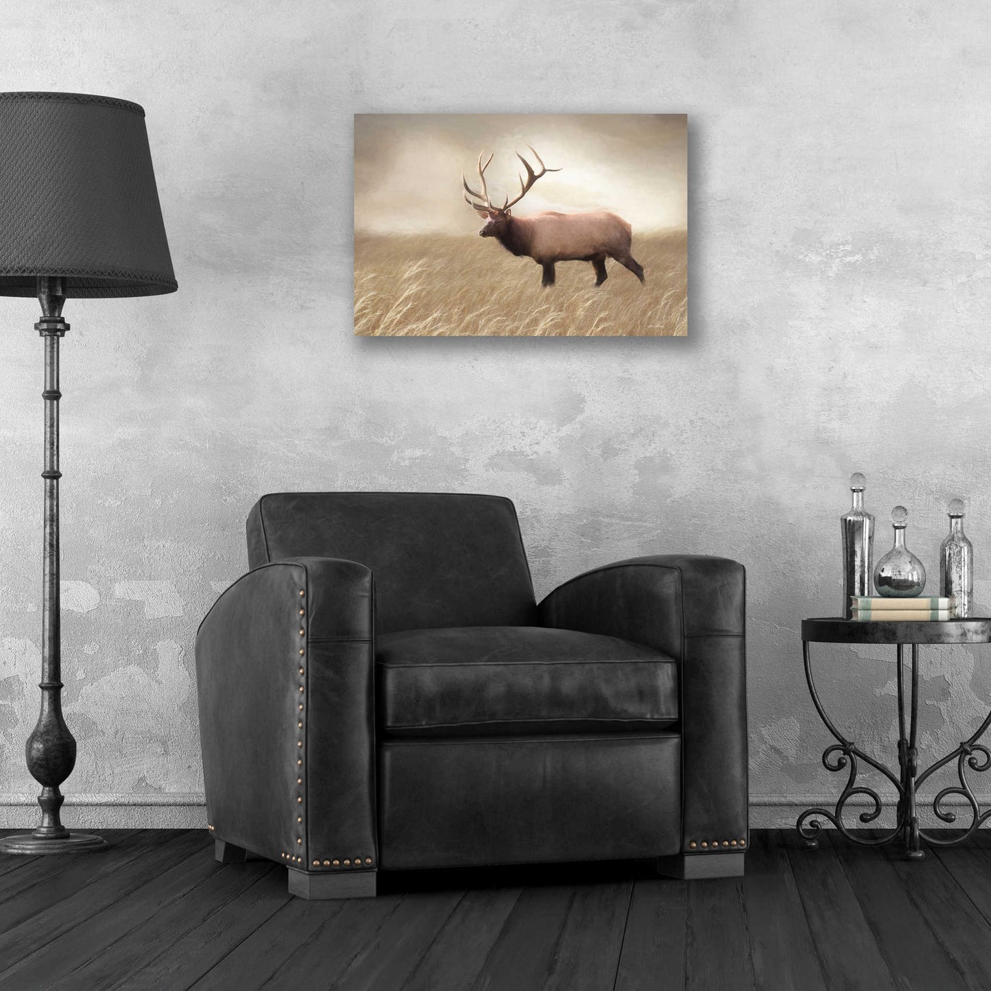 Epic Art 'Elk in the Field' by Lori Deiter, Acrylic Glass Wall Art,24x16