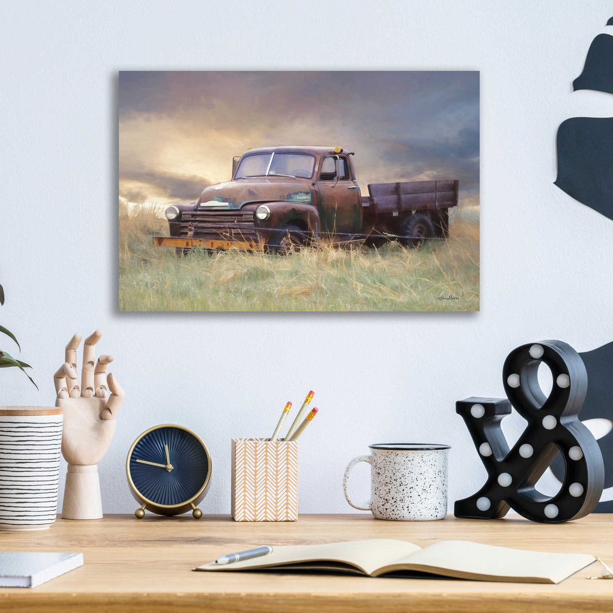 Epic Art 'Rusty Chevy' by Lori Deiter, Acrylic Glass Wall Art,16x12
