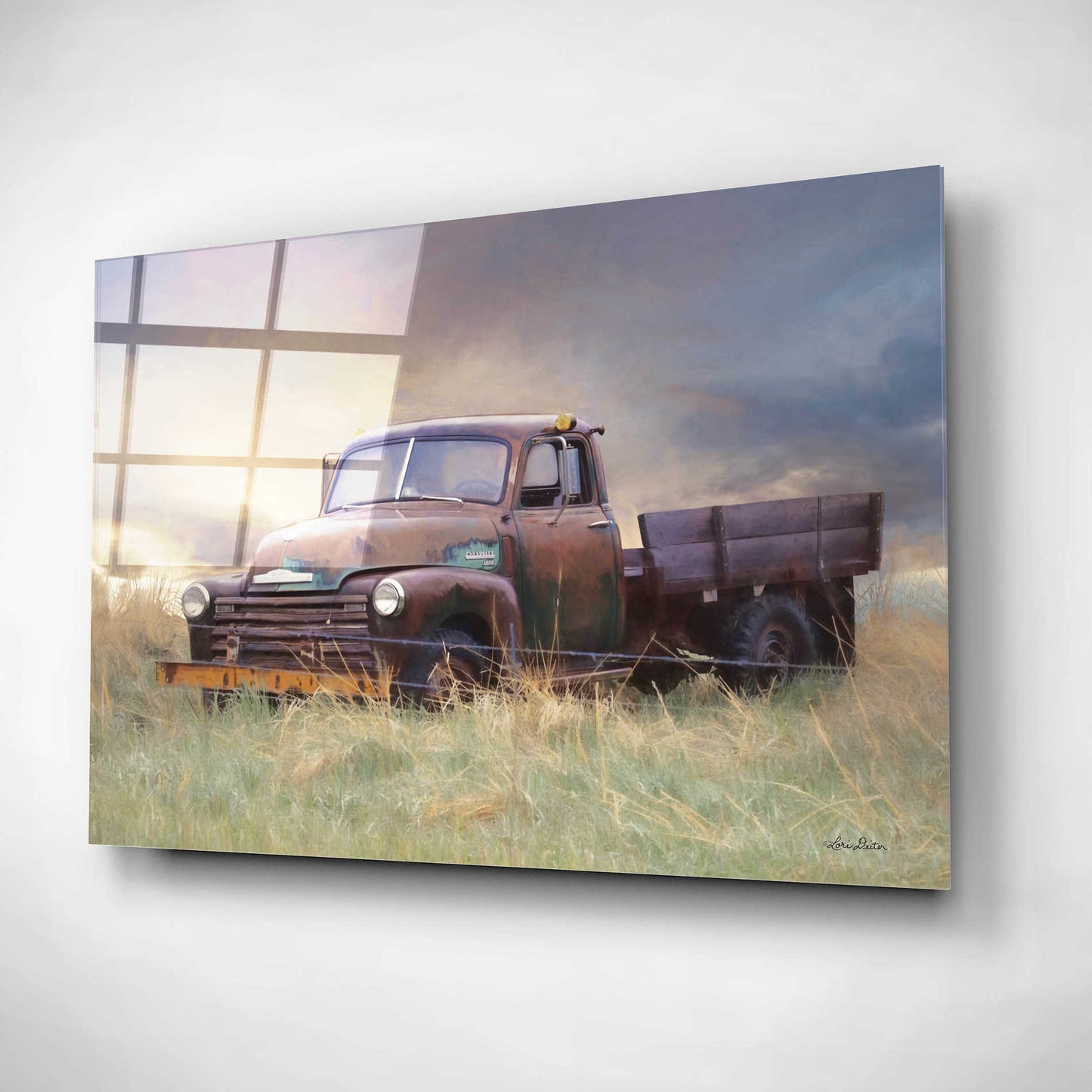 Epic Art 'Rusty Chevy' by Lori Deiter, Acrylic Glass Wall Art,24x16