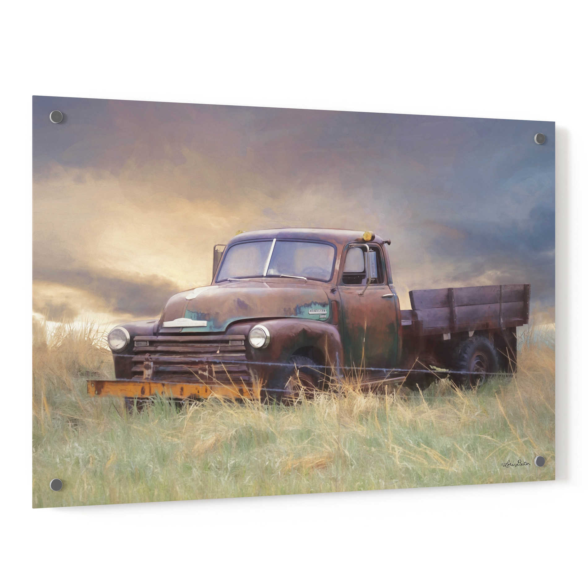 Epic Art 'Rusty Chevy' by Lori Deiter, Acrylic Glass Wall Art,36x24