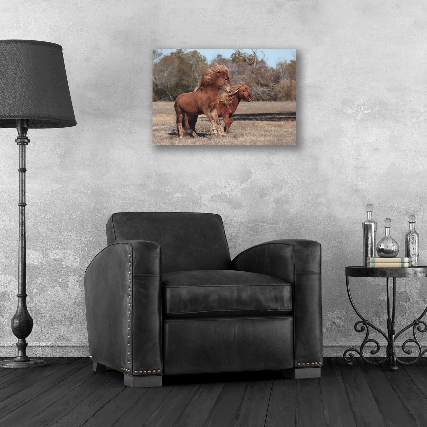 Epic Art 'Assateague Horses I' by Lori Deiter, Acrylic Glass Wall Art,24x16