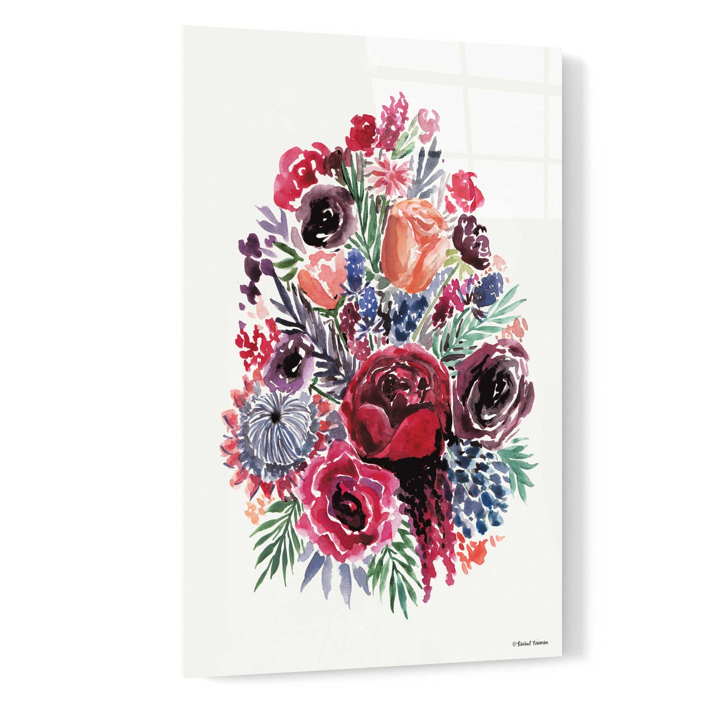 Epic Art 'Moody Florals' by Rachel Nieman, Acrylic Glass Wall Art,16x24