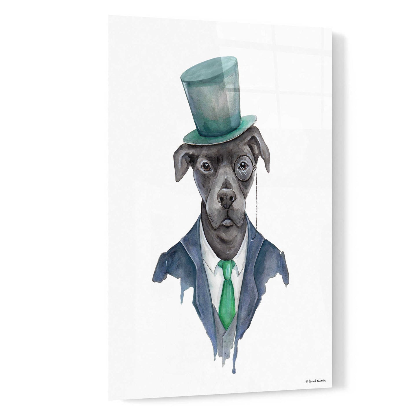 Epic Art 'Dapper Dog' by Rachel Nieman, Acrylic Glass Wall Art,16x24