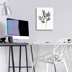 Epic Art 'Reductive Leaf Stem Black' by Rachel Nieman, Acrylic Glass Wall Art,12x16