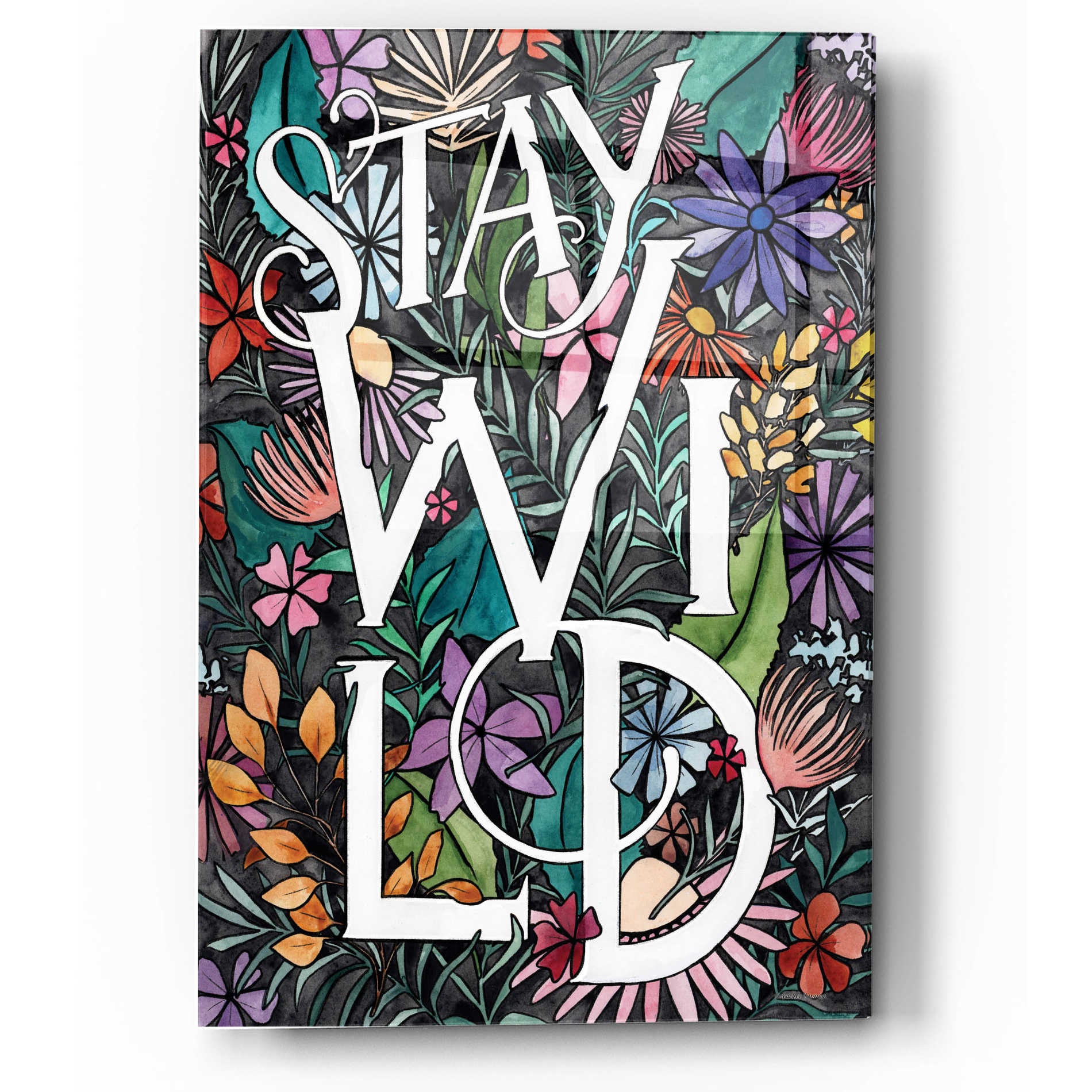 Epic Art 'Stay Wild' by Rachel Nieman, Acrylic Glass Wall Art,12x16