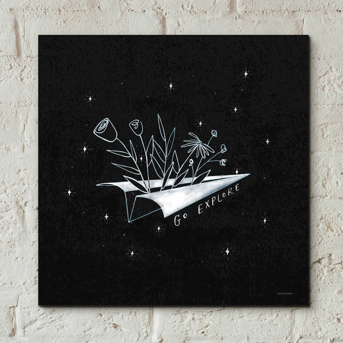 Epic Art 'Go Explore' by Rachel Nieman, Acrylic Glass Wall Art,12x12