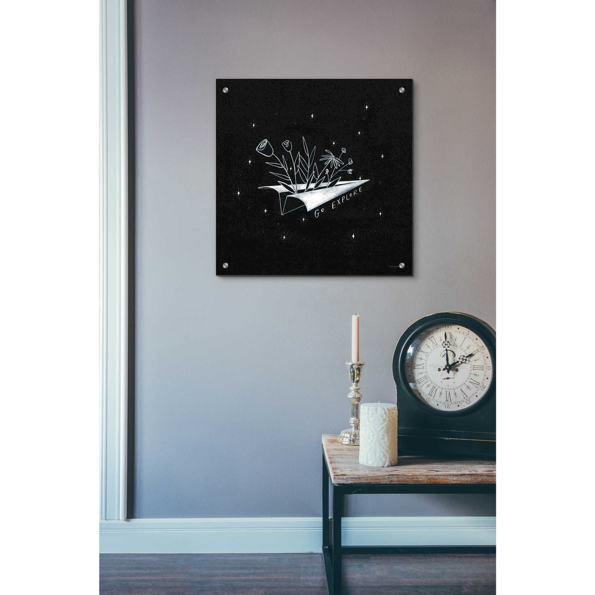 Epic Art 'Go Explore' by Rachel Nieman, Acrylic Glass Wall Art,24x24