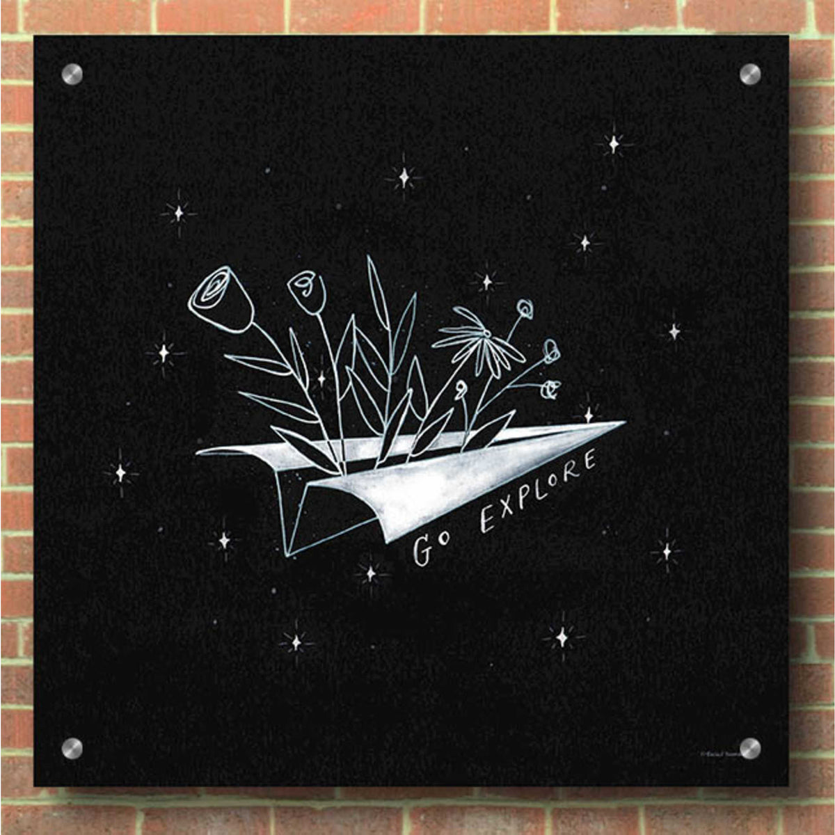 Epic Art 'Go Explore' by Rachel Nieman, Acrylic Glass Wall Art,36x36