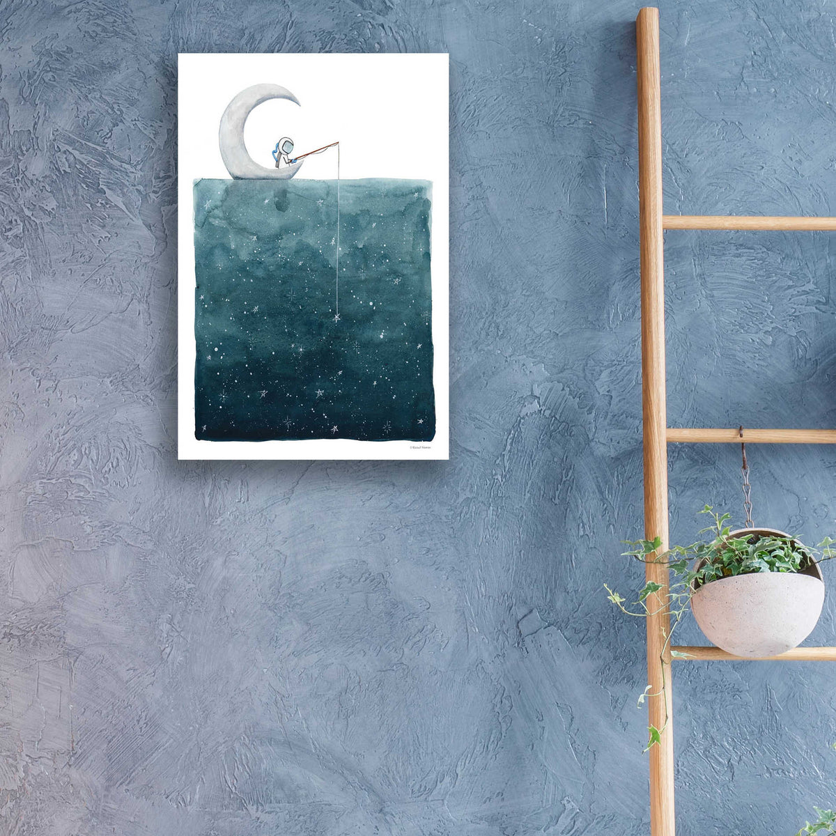 Epic Art 'Fishing For Stars' by Rachel Nieman, Acrylic Glass Wall Art,16x24