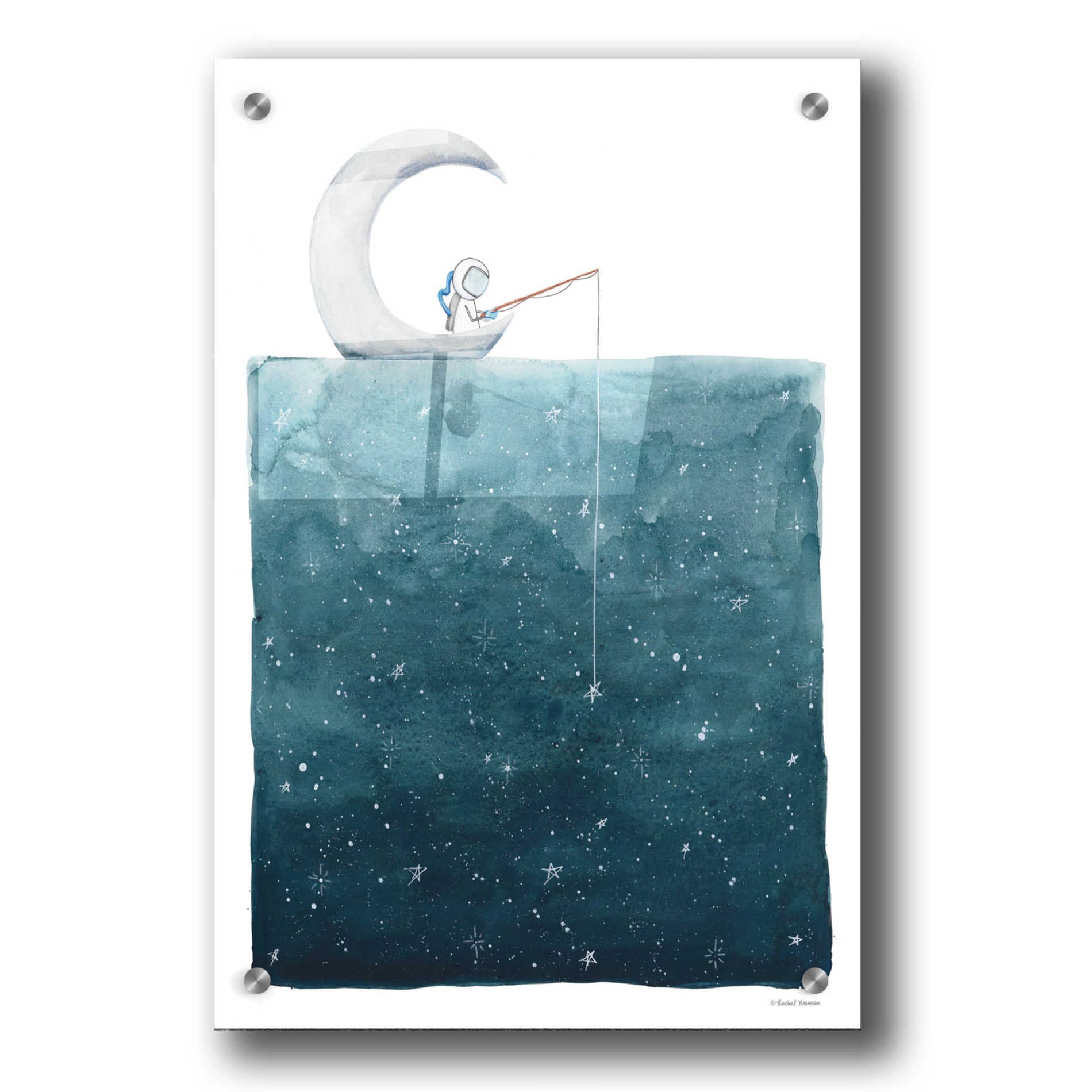 Epic Art 'Fishing For Stars' by Rachel Nieman, Acrylic Glass Wall Art,24x36