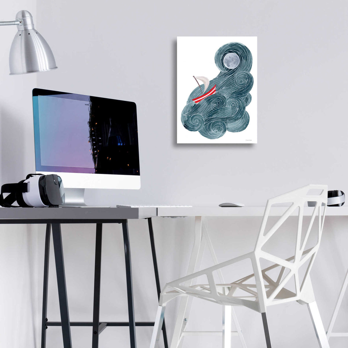 Epic Art 'Sailing in Space' by Rachel Nieman, Acrylic Glass Wall Art,12x16