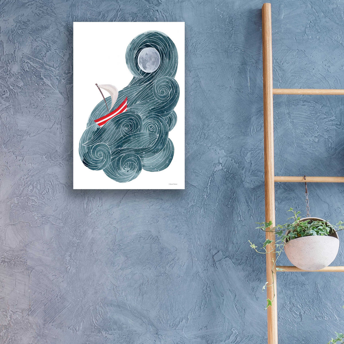 Epic Art 'Sailing in Space' by Rachel Nieman, Acrylic Glass Wall Art,16x24