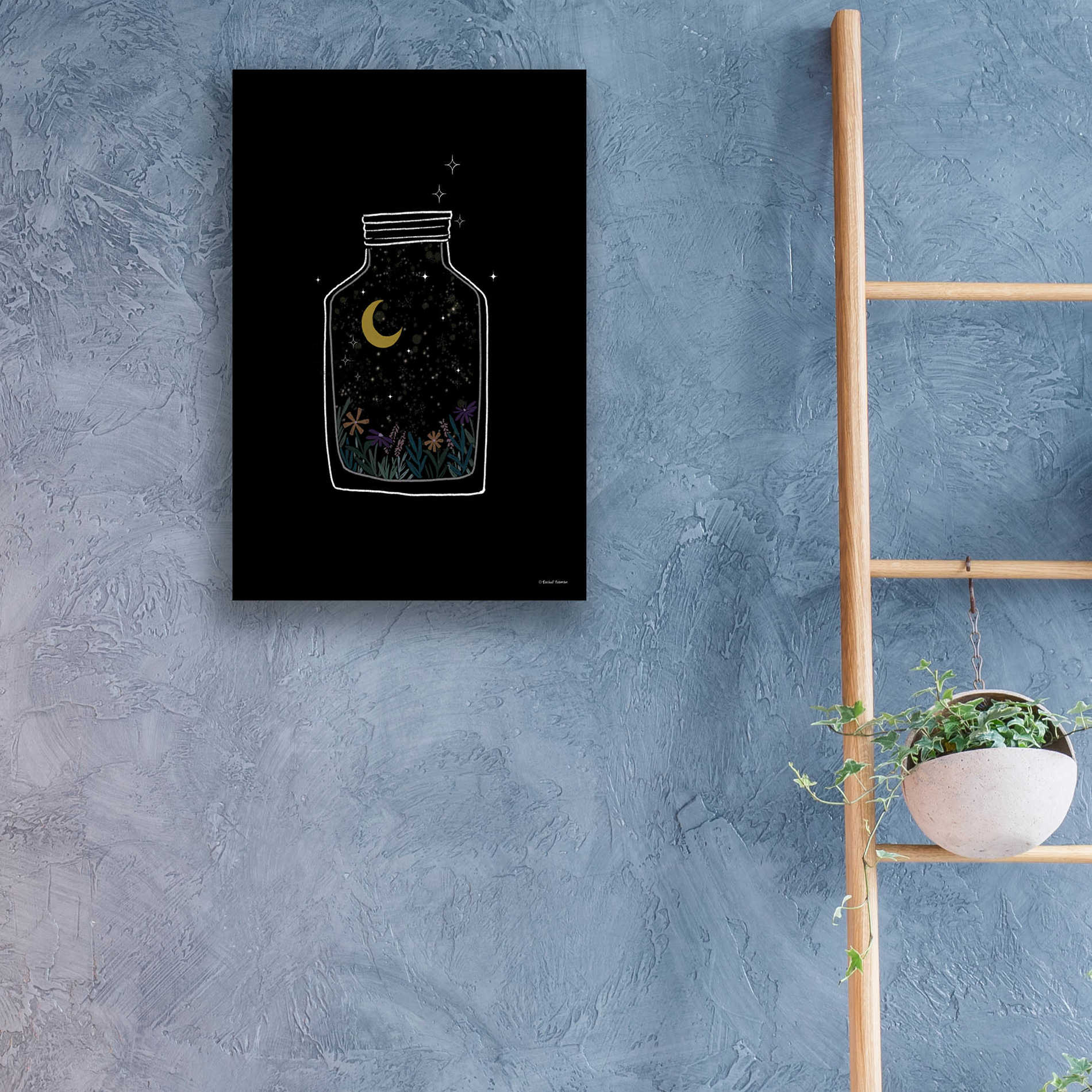 Epic Art 'Celestial Jar' by Rachel Nieman, Acrylic Glass Wall Art,16x24